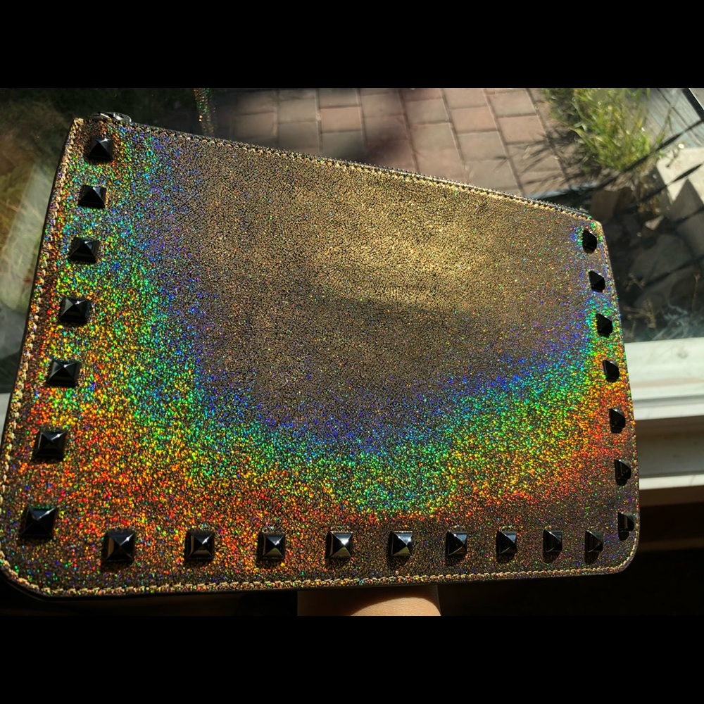 NWOT Rebecca Minkoff Gold Glitter Holographic Bag - Picture 3 of 13